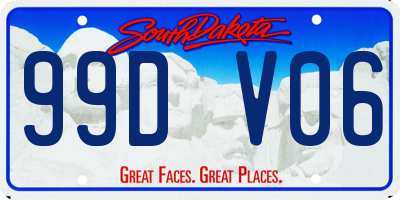 SD license plate 99DV06