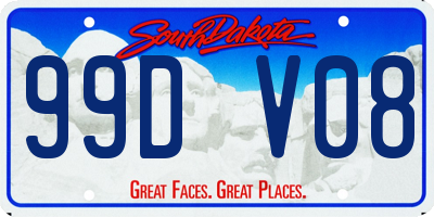 SD license plate 99DV08