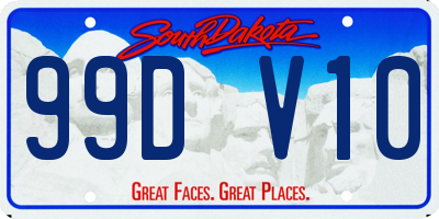 SD license plate 99DV10