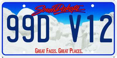 SD license plate 99DV12