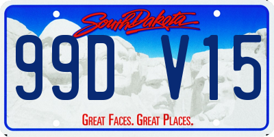 SD license plate 99DV15