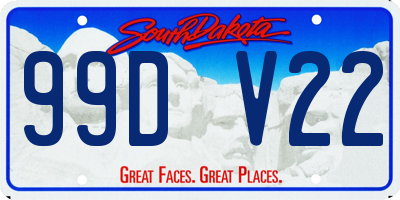 SD license plate 99DV22
