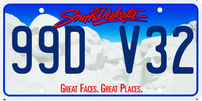 SD license plate 99DV32