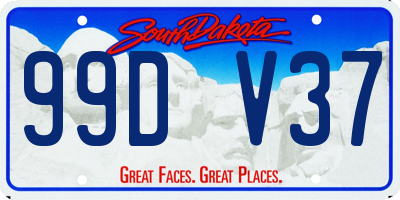 SD license plate 99DV37