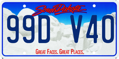 SD license plate 99DV40