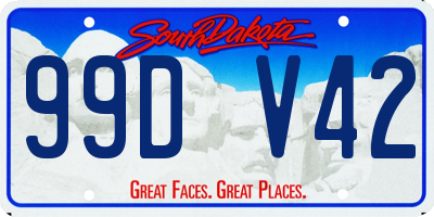 SD license plate 99DV42
