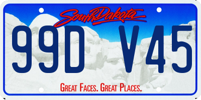 SD license plate 99DV45