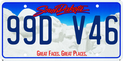 SD license plate 99DV46