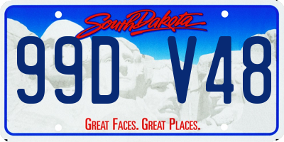 SD license plate 99DV48