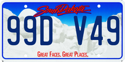 SD license plate 99DV49