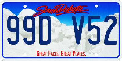 SD license plate 99DV52