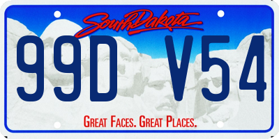 SD license plate 99DV54