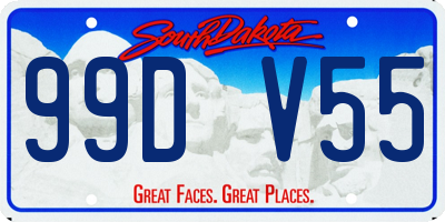 SD license plate 99DV55