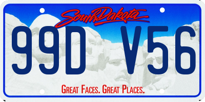 SD license plate 99DV56