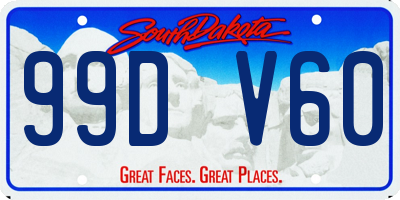 SD license plate 99DV60