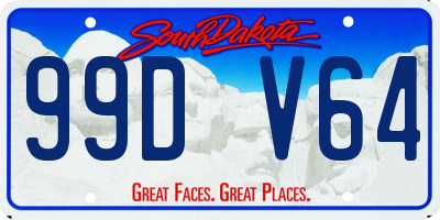 SD license plate 99DV64