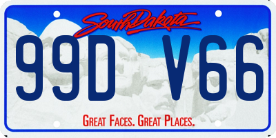 SD license plate 99DV66