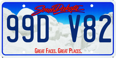 SD license plate 99DV82