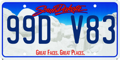 SD license plate 99DV83