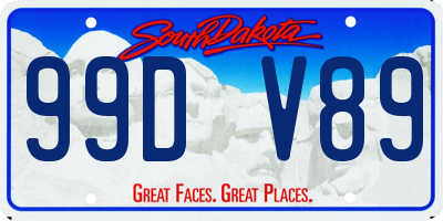 SD license plate 99DV89