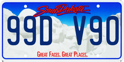 SD license plate 99DV90