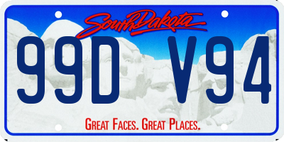 SD license plate 99DV94
