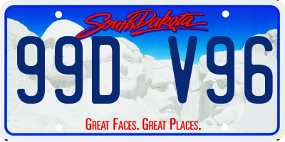 SD license plate 99DV96