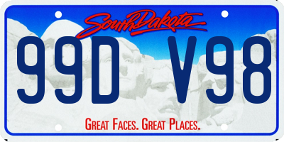 SD license plate 99DV98