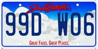SD license plate 99DW06