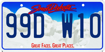 SD license plate 99DW10