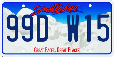 SD license plate 99DW15