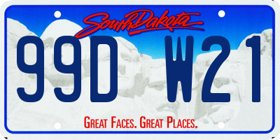 SD license plate 99DW21