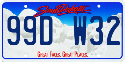 SD license plate 99DW32