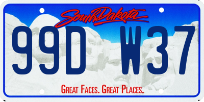 SD license plate 99DW37