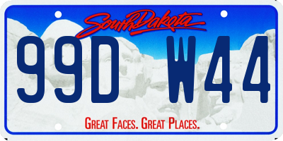 SD license plate 99DW44