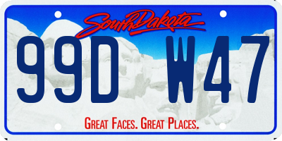 SD license plate 99DW47