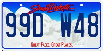 SD license plate 99DW48