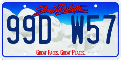SD license plate 99DW57