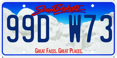 SD license plate 99DW73