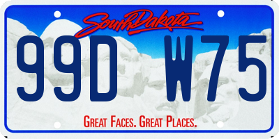 SD license plate 99DW75