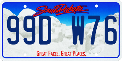 SD license plate 99DW76
