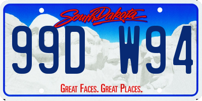SD license plate 99DW94
