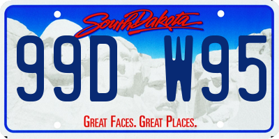SD license plate 99DW95