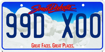 SD license plate 99DX00