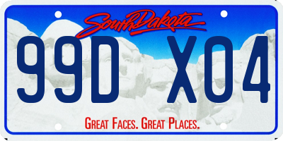 SD license plate 99DX04
