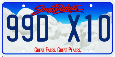 SD license plate 99DX10
