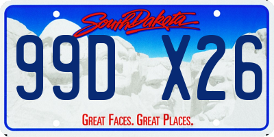 SD license plate 99DX26