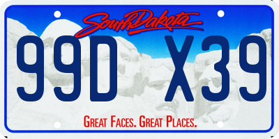 SD license plate 99DX39