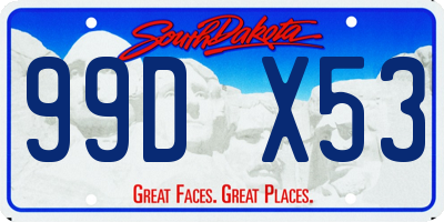 SD license plate 99DX53