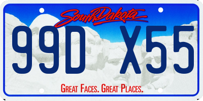 SD license plate 99DX55
